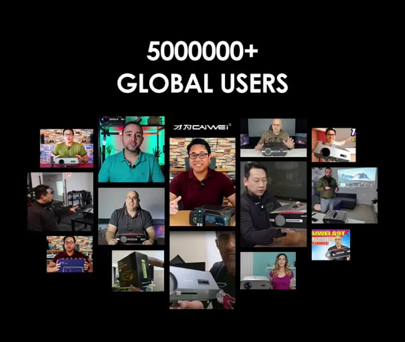 CAIWEI S7+ 4K Ultra HD Projector Video 3500 ANSI Home Theater Android for Movies Auto Focus Smart TV Beam Projectors for Outdoor