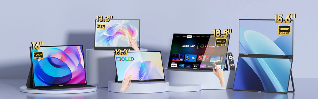 ZEUSLAP 16" 2.5K 144hz Portable Monitor 2560*1600 16:10 100%sRGB 500Cd/m²  Travel Gaming Display for Laptop Switch ps4 ps5 Xbox