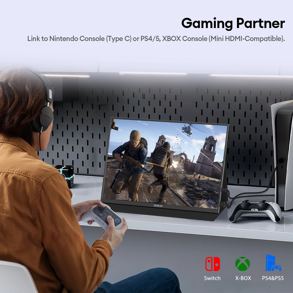 ZEUSLAP 16" Touch Screen Portable Monitor 100%sRGB 1200P IPS Travel Display for Steam Deck Laptop Switch PS4 PS5 Xbox