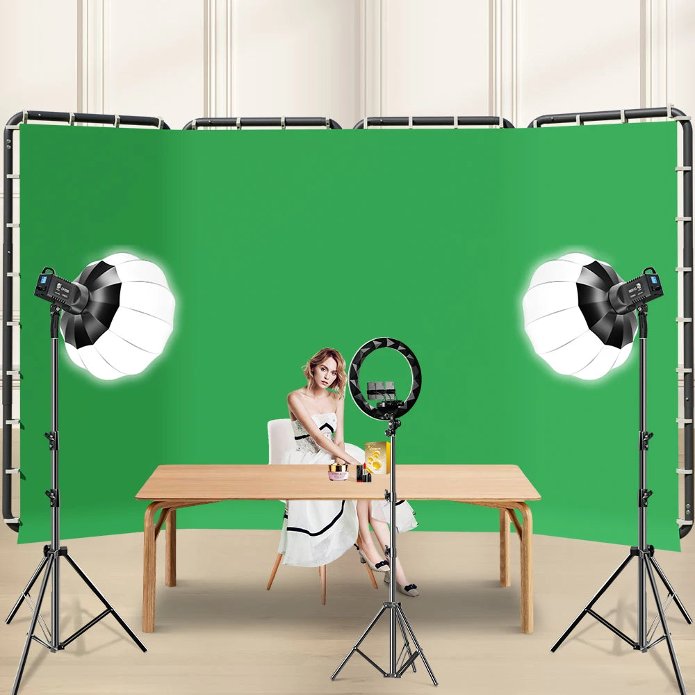 2.4x4 Background Frame black/white/Green/gray Screen Wall Foldable For Tiktok Live Photo Studio Kit Chromakey Green Screen Frame