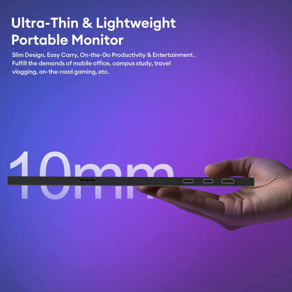 ZEUSLAP 16" 2.5K 144hz Portable Monitor 2560*1600 16:10 100%sRGB 500Cd/m²  Travel Gaming Display for Laptop Switch ps4 ps5 Xbox