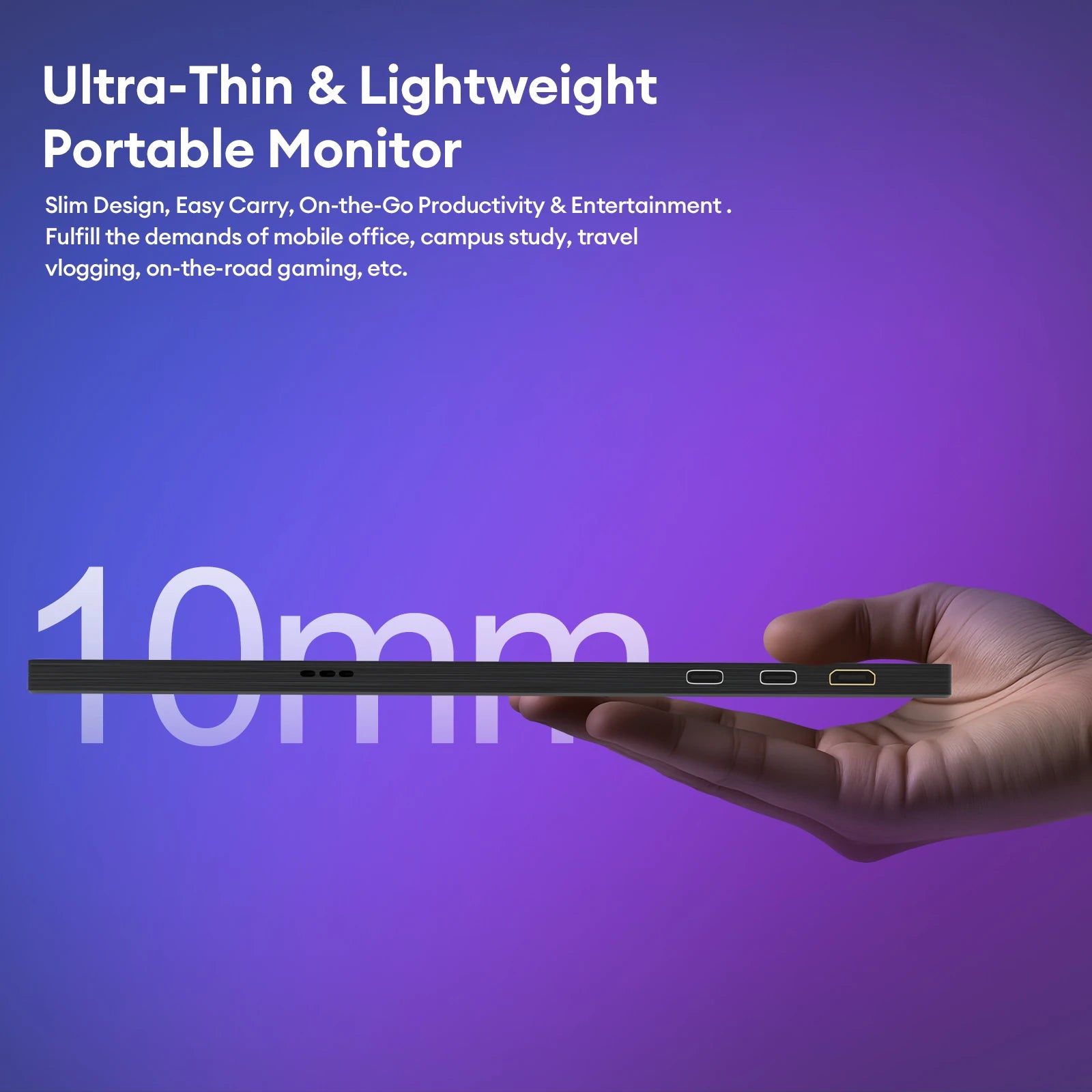 ZEUSLAP 16" 2.5K 144hz Portable Monitor 2560*1600 16:10 100%sRGB 500Cd/m²  Travel Gaming Display for Laptop Switch ps4 ps5 Xbox