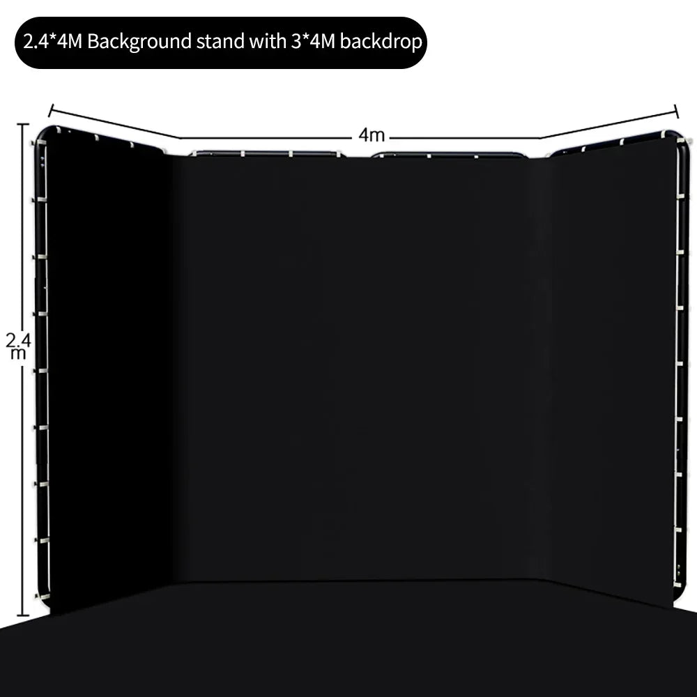 2.4x4 Background Frame black/white/Green/gray Screen Wall Foldable For Tiktok Live Photo Studio Kit Chromakey Green Screen Frame