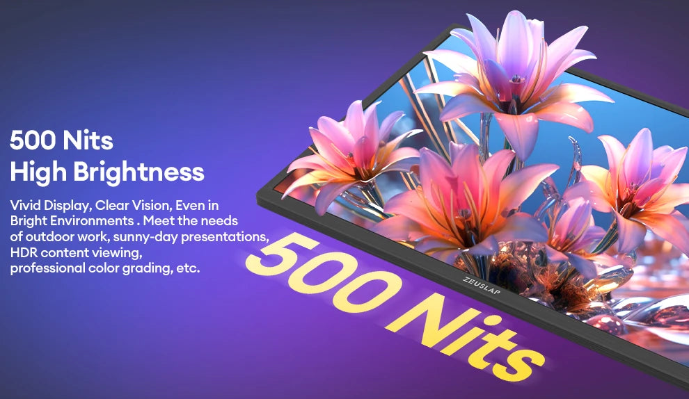 ZEUSLAP 16" 2.5K 144hz Portable Monitor 2560*1600 16:10 100%sRGB 500Cd/m²  Travel Gaming Display for Laptop Switch ps4 ps5 Xbox
