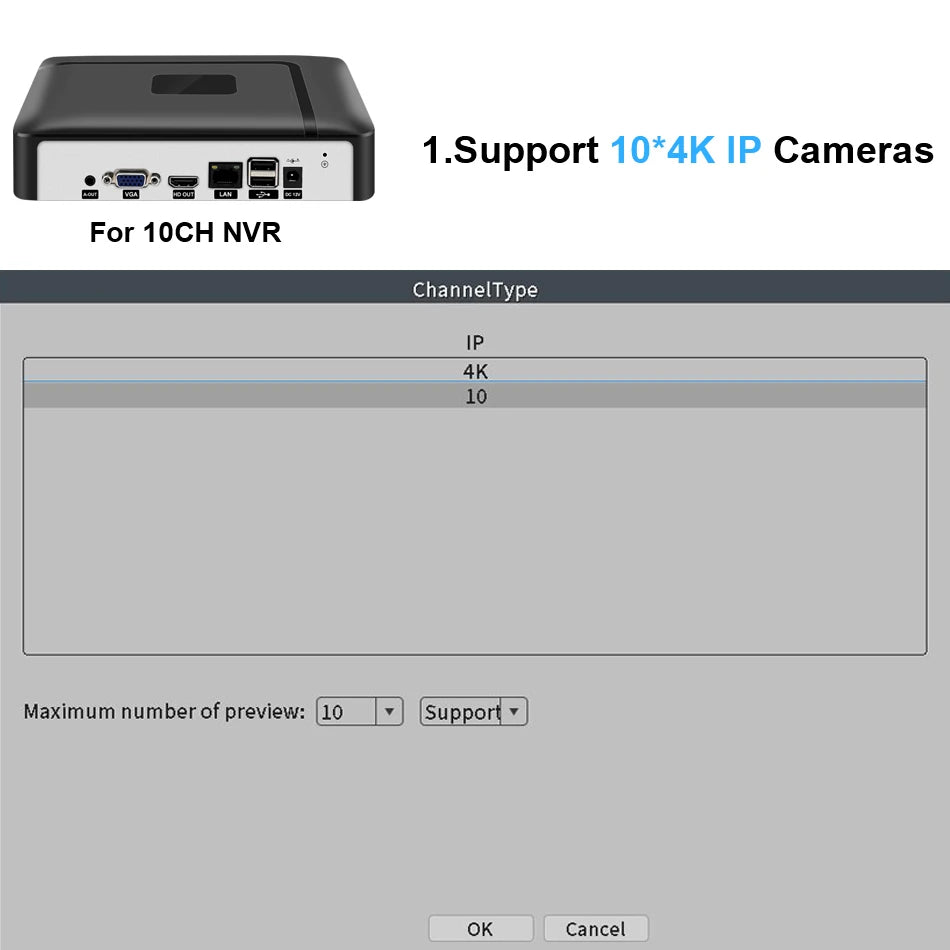 Smar H.265 Max 4K Output CCTV NVR Face Detection 9CH 10CH /16CH 32CH  4K Security Video Recorder Motion Detect P2P Onvif XMEYE