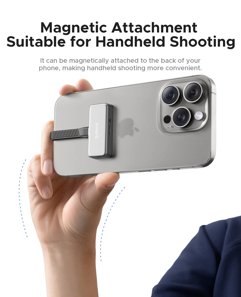 ORICO FlashPod 1TB MINI Magnetic Portable SSD Up to 2000MB/s ProRes with Direct Plug for iPhone 15 16 Series, Tablets, Laptop