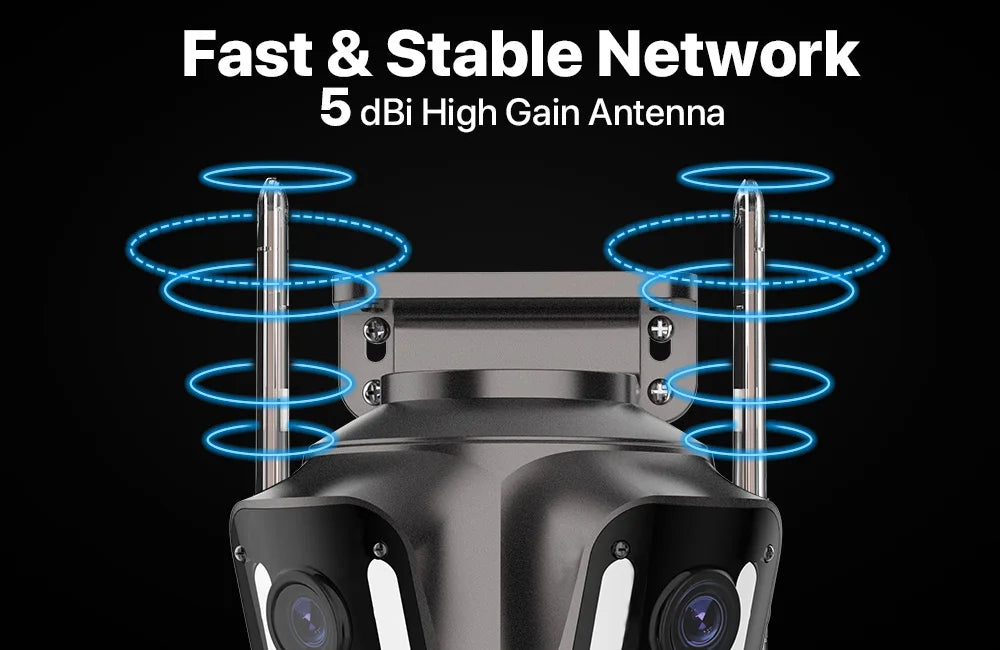 WONSDAR Three Screen WIFI IP Camera Outdoor  Dual Lens Camera Ai Human Detection Waterproof CCTV Video Security Camera iCsee