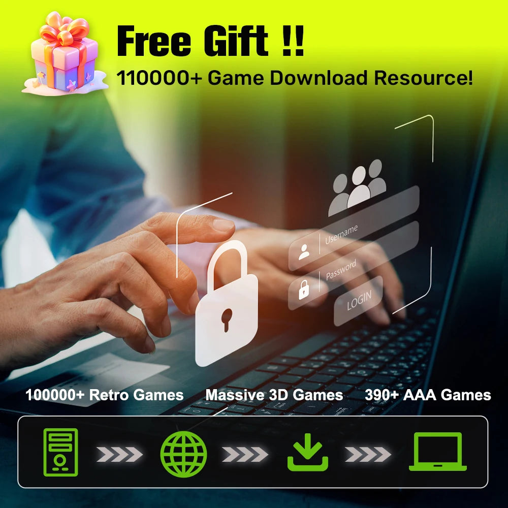 Mix 500GB Gaming HDD Retro Video Game Console Retrobat＆Playnite＆Launchbox OS for XBOX/PS3/PS2/Switch/Wii/WiiU with 38000+Games