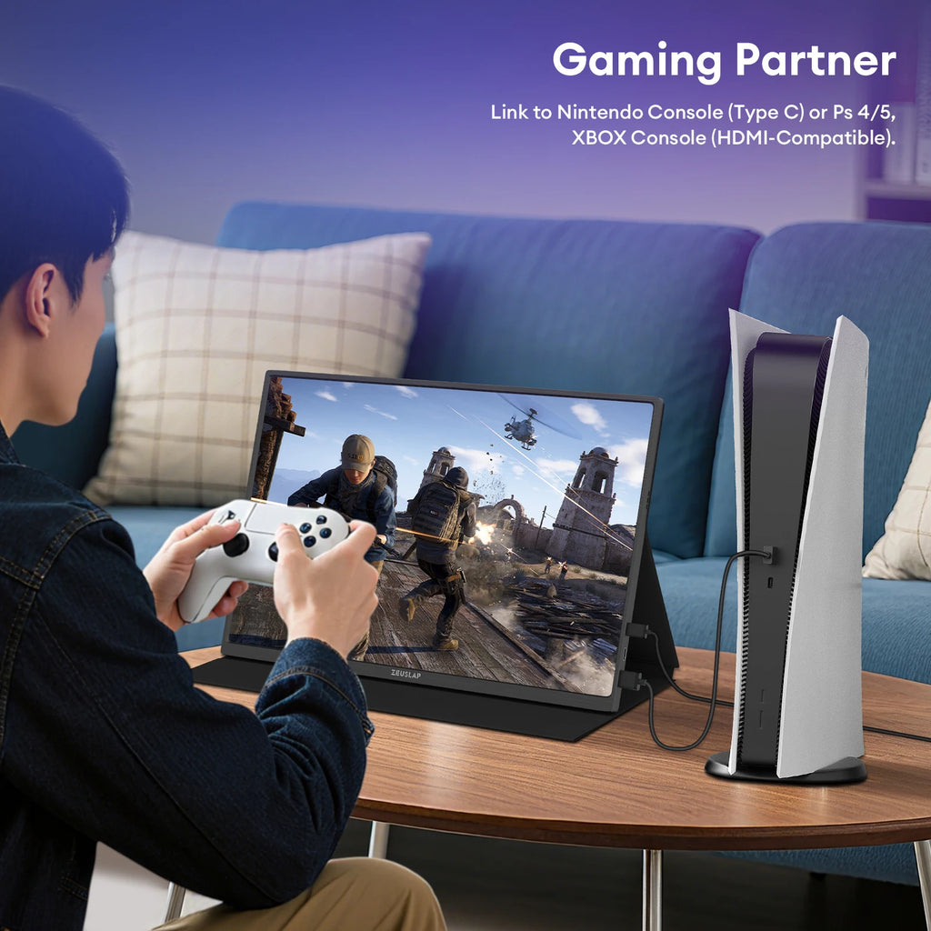 ZEUSLAP 16" 2.5K 144hz Portable Monitor 2560*1600 16:10 100%sRGB 500Cd/m²  Travel Gaming Display for Laptop Switch ps4 ps5 Xbox