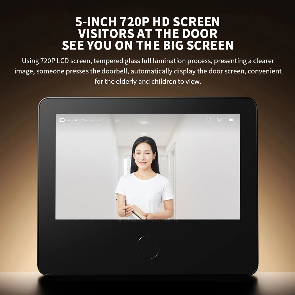 Xiaomi Smart Cat eye 2 WiFi Wireless Camera Video Peephole Doorbell 3MP HD Infrared Night Vision 180 Wide Nngle For Mi Home APP