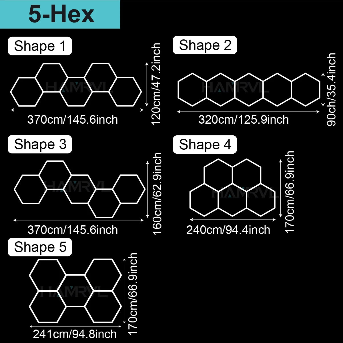 Garage Lights Hexagon Lamp 110-240V LED Tube Honeycomb Barbershop Ceiling Lighting For Workshop 4S Car Show Auto Body Repair Gym
