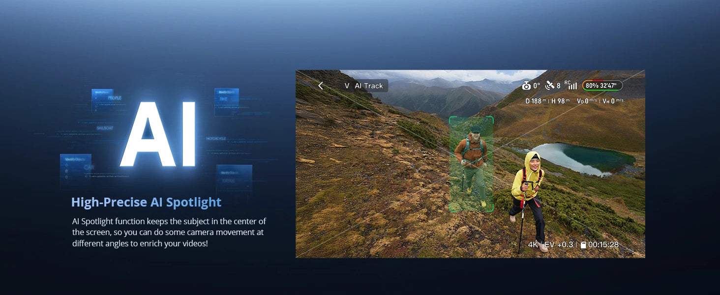 Potensic C0 ATOM 2 Drone with PTD 1 Remote Control 4K Video, 8K Photo Camera 10KM 2.7K Vertical Shoot, AI Night Shoting AI Track