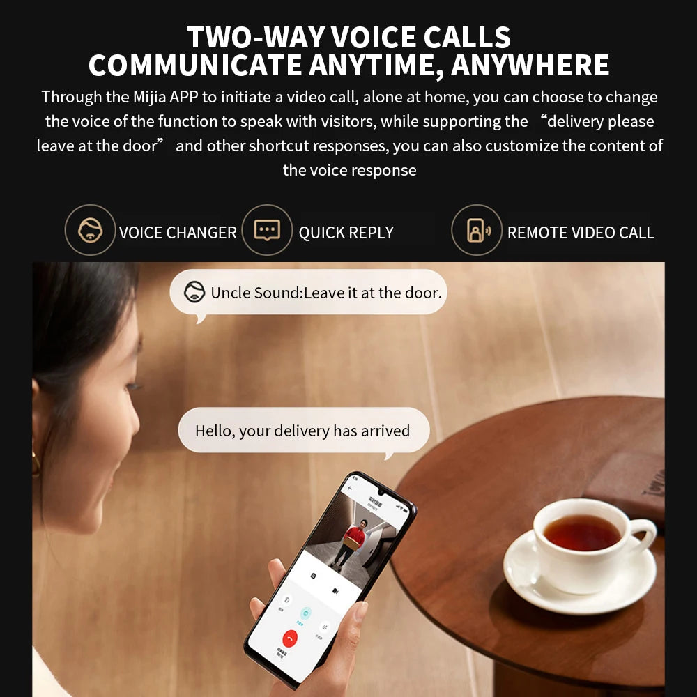 Xiaomi Smart Cat eye 2 WiFi Wireless Camera Video Peephole Doorbell 3MP HD Infrared Night Vision 180 Wide Nngle For Mi Home APP