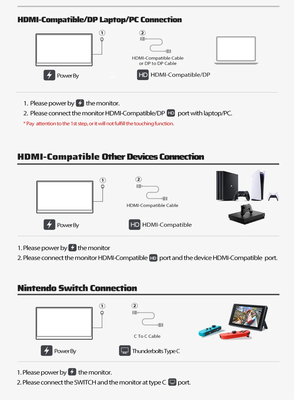 ZEUSLAP 16" 2.5K 144hz Portable Monitor 2560*1600 16:10 100%sRGB 500Cd/m²  Travel Gaming Display for Laptop Switch ps4 ps5 Xbox