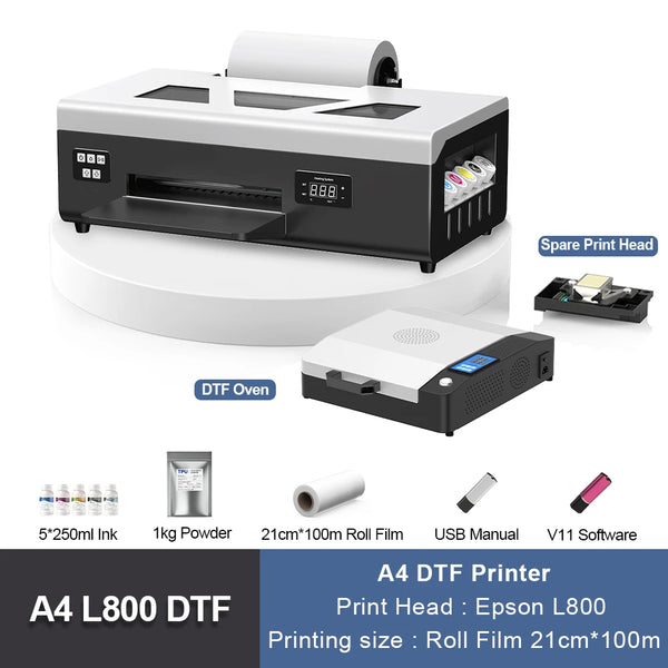 A4 DTF Printer for Epson L805 Printhead 8.5inch Roll DTF Printer Direct to Film DTF Printer For Clothes tshirt Printing Machine