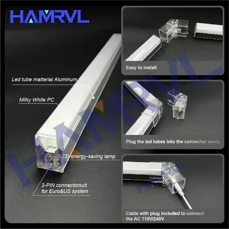 Garage Lights Hexagon Lamp 110-240V LED Tube Honeycomb Barbershop Ceiling Lighting For Workshop 4S Car Show Auto Body Repair Gym