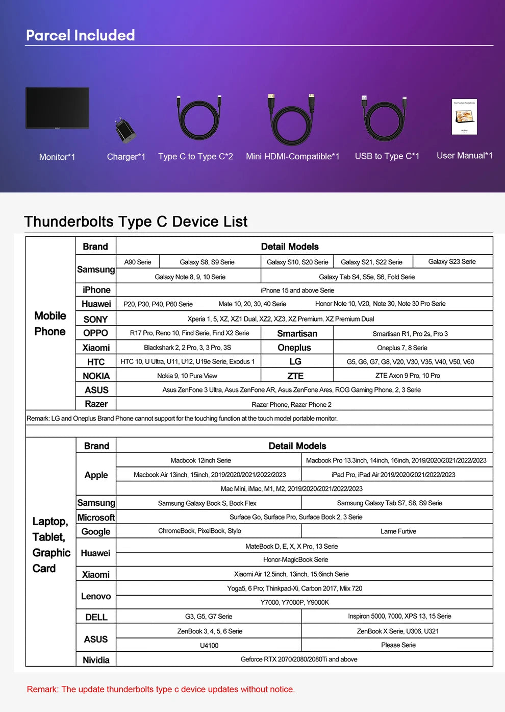 ZEUSLAP 16" 2.5K 144hz Portable Monitor 2560*1600 16:10 100%sRGB 500Cd/m²  Travel Gaming Display for Laptop Switch ps4 ps5 Xbox