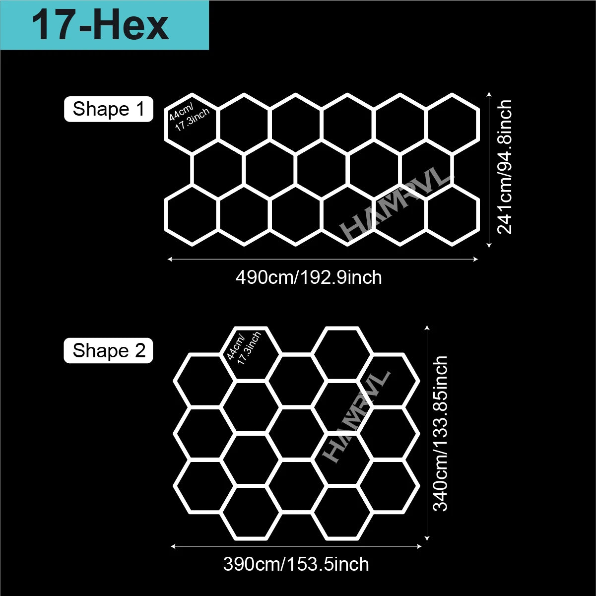 Garage Lights Hexagon Lamp 110-240V LED Tube Honeycomb Barbershop Ceiling Lighting For Workshop 4S Car Show Auto Body Repair Gym