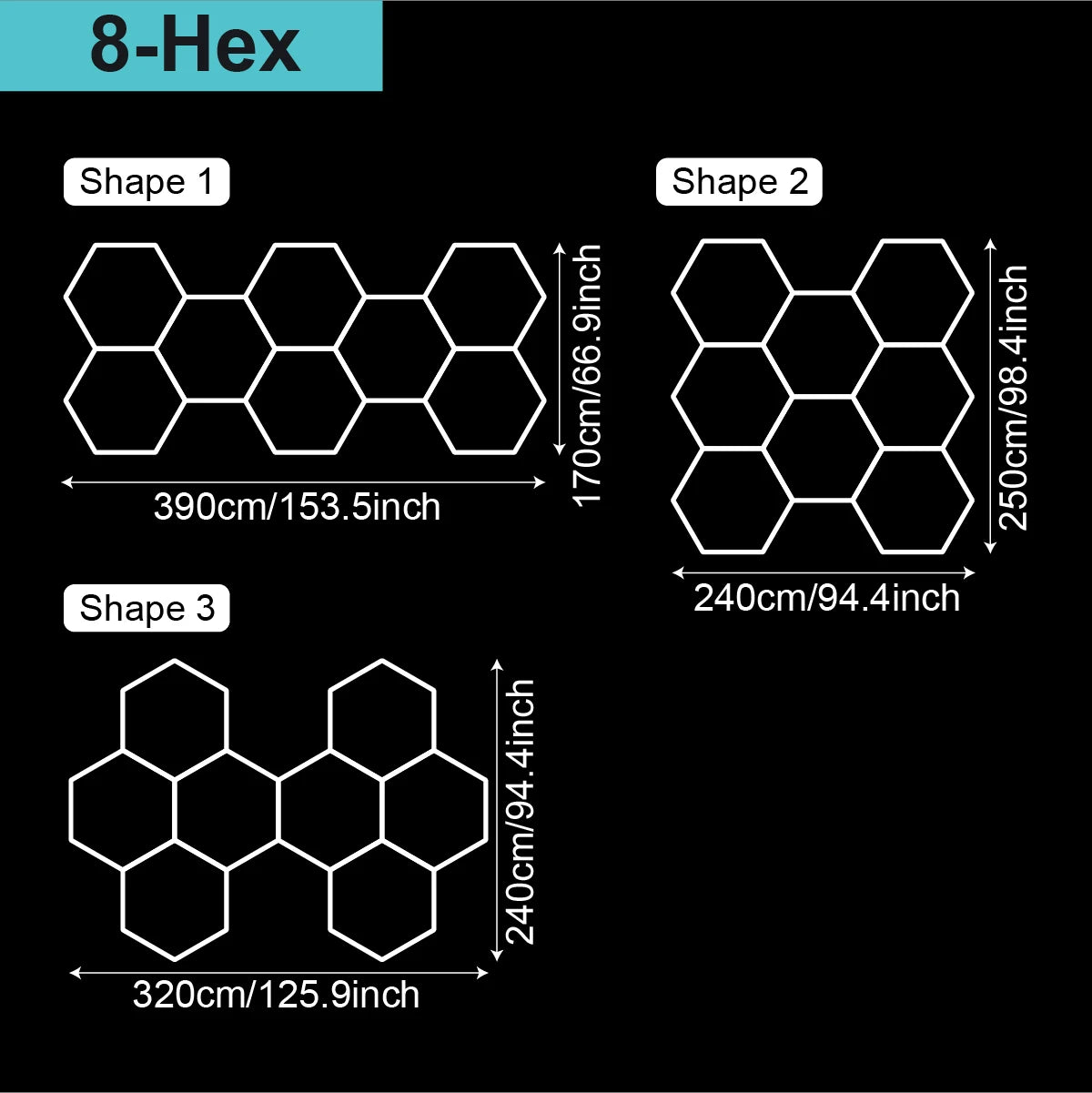 Garage Lights Hexagon Lamp 110-240V LED Tube Honeycomb Barbershop Ceiling Lighting For Workshop 4S Car Show Auto Body Repair Gym