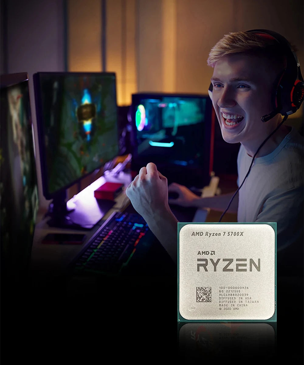 NEW AMD Ryzen 7 5700X 8-Core 16-Thread AM4 Applicable to B550 3.4GHz 65W 7NM L3=32M R7 5700X Gaming Processor DDR4 No Fan