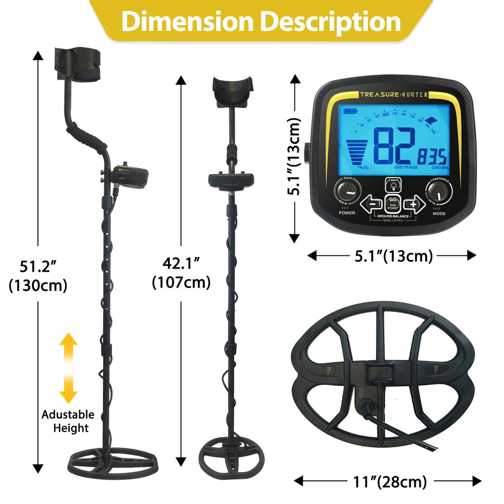 Treasure Hunter GX850 11inch Coil Metal Detector 850 Professional Underground Waterproof Gold Detector Pinpointer High Sensitive
