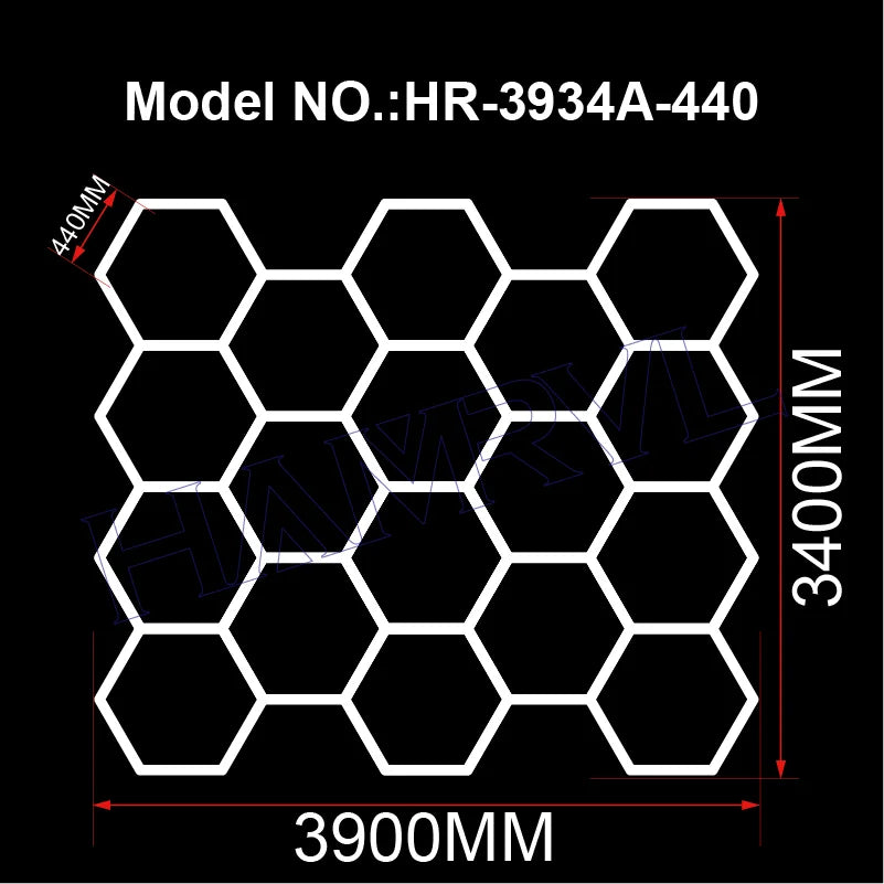 Garage Lights Hexagon Lamp 110-240V LED Tube Honeycomb Barbershop Ceiling Lighting For Workshop 4S Car Show Auto Body Repair Gym