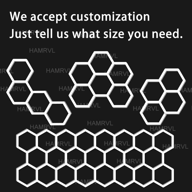 Garage Lights Hexagon Lamp 110-240V LED Tube Honeycomb Barbershop Ceiling Lighting For Workshop 4S Car Show Auto Body Repair Gym