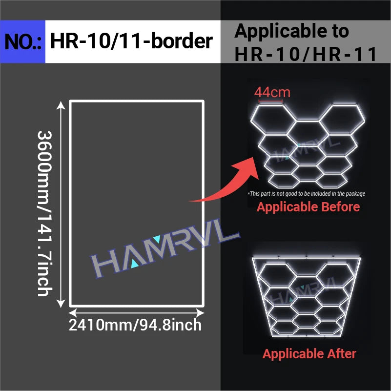 Garage Lights Hexagon Lamp 110-240V LED Tube Honeycomb Barbershop Ceiling Lighting For Workshop 4S Car Show Auto Body Repair Gym