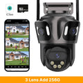WONSDAR Three Screen WIFI IP Camera Outdoor  Dual Lens Camera Ai Human Detection Waterproof CCTV Video Security Camera iCsee