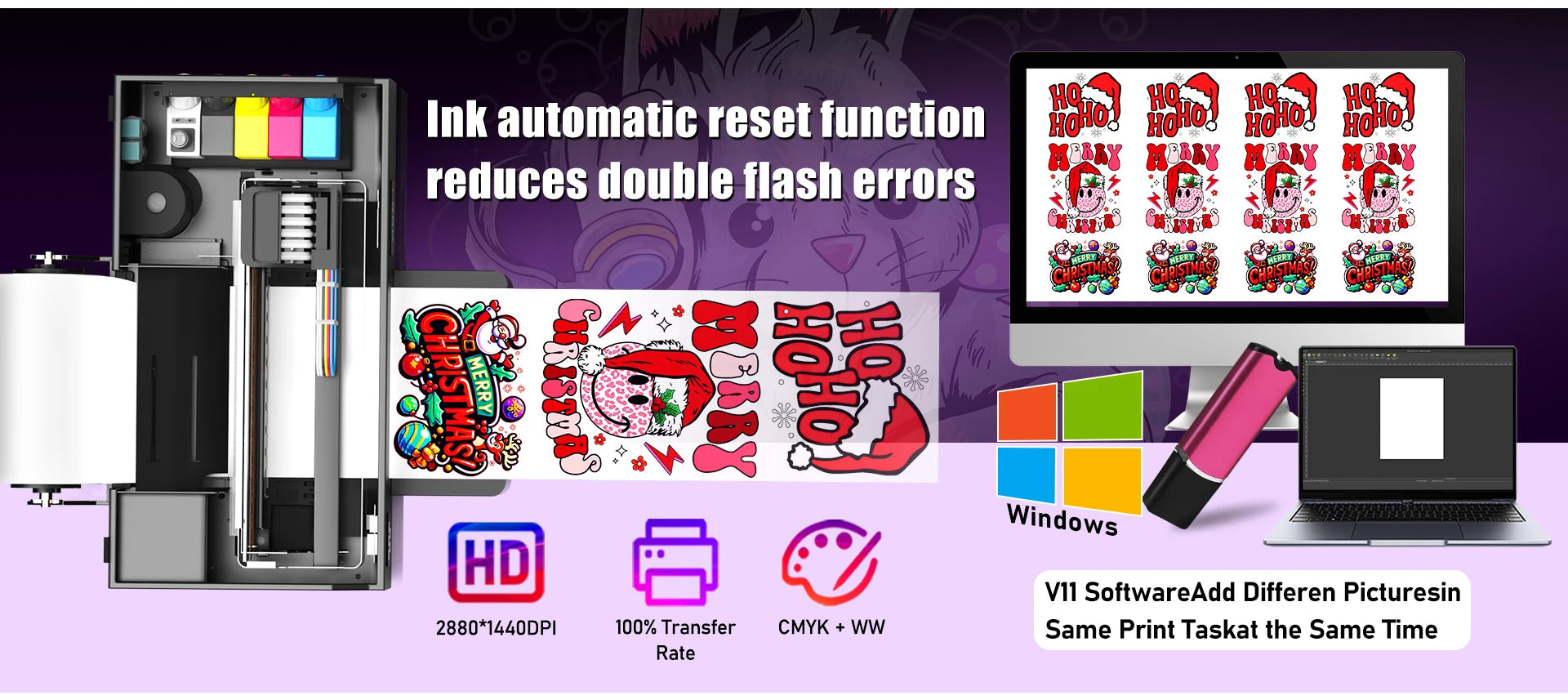 A4 DTF Printer for Epson L805 Printhead 8.5inch Roll DTF Printer Direct to Film DTF Printer For Clothes tshirt Printing Machine
