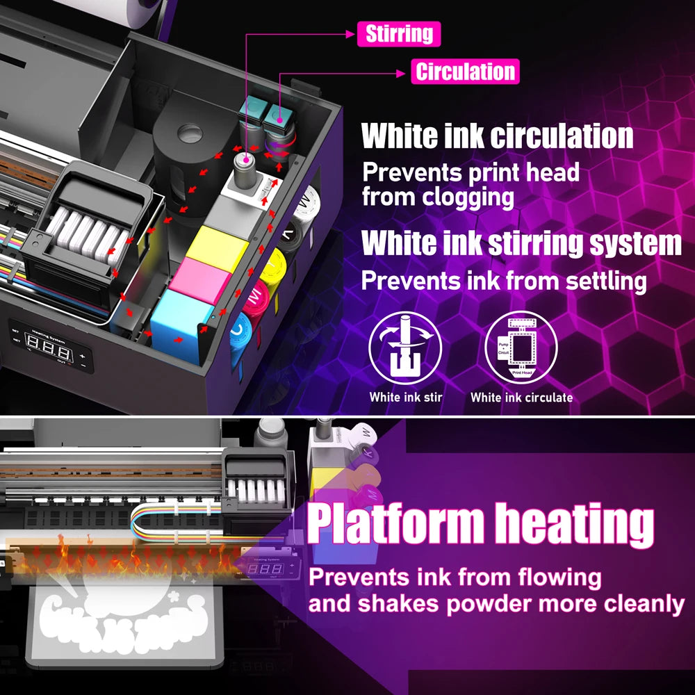 A4 DTF Printer for Epson L805 Printhead 8.5inch Roll DTF Printer Direct to Film DTF Printer For Clothes tshirt Printing Machine