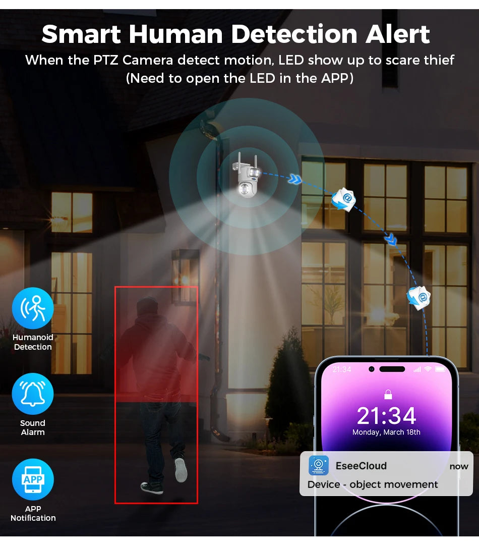 Hiseeu 3K 6MP Dual Lens WiFi CCTV Surveillance Kit Automatic Tracking Color Night Vision P2P 16CH NVR IP Cameras Security System