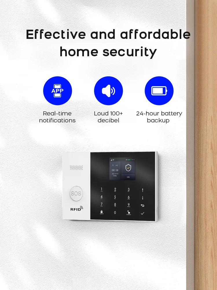 PGST Residential Tuya Smart Gsm Wifi Alarm System for Home Wireless Security Alarm House Smart Life App Control work with ALexa