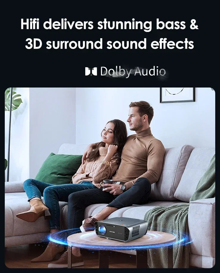 CAIWEI S7+ 4K Ultra HD Projector Video 3500 ANSI Home Theater Android for Movies Auto Focus Smart TV Beam Projectors for Outdoor