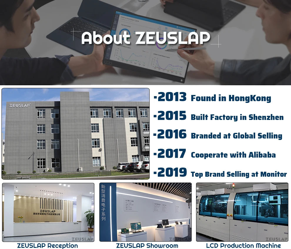 ZEUSLAP 16" Touch Screen Portable Monitor 100%sRGB 1200P IPS Travel Display for Steam Deck Laptop Switch PS4 PS5 Xbox