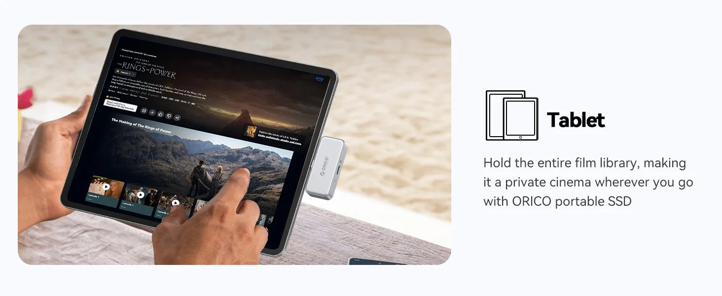 ORICO FlashPod 1TB MINI Magnetic Portable SSD Up to 2000MB/s ProRes with Direct Plug for iPhone 15 16 Series, Tablets, Laptop