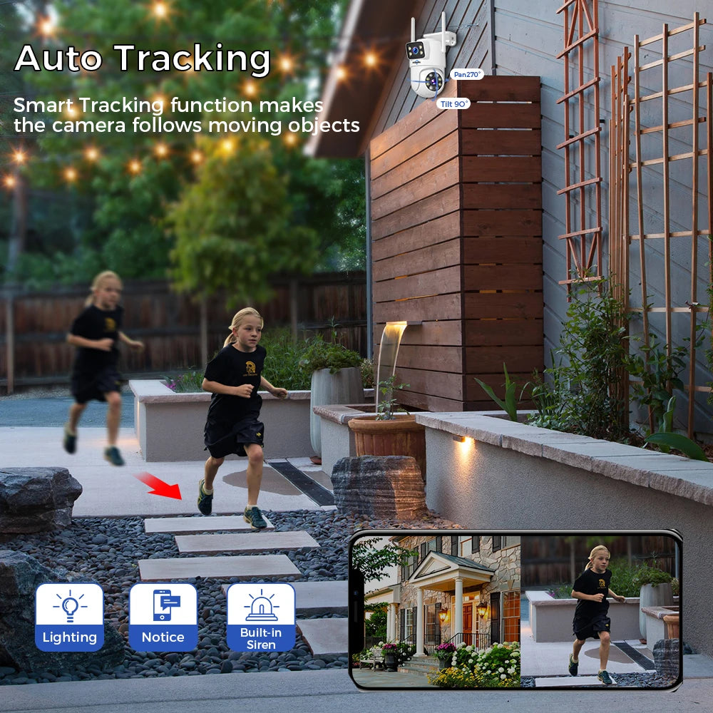 Hiseeu 3K 6MP Dual Lens WiFi CCTV Surveillance Kit Automatic Tracking Color Night Vision P2P 16CH NVR IP Cameras Security System