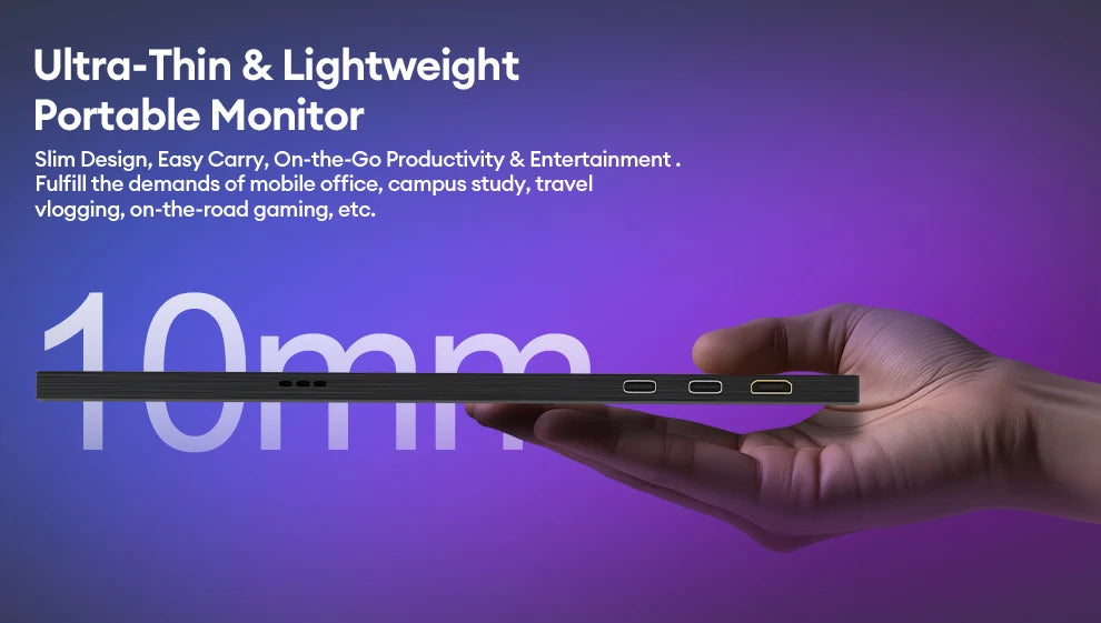 ZEUSLAP 16" 2.5K 144hz Portable Monitor 2560*1600 16:10 100%sRGB 500Cd/m²  Travel Gaming Display for Laptop Switch ps4 ps5 Xbox