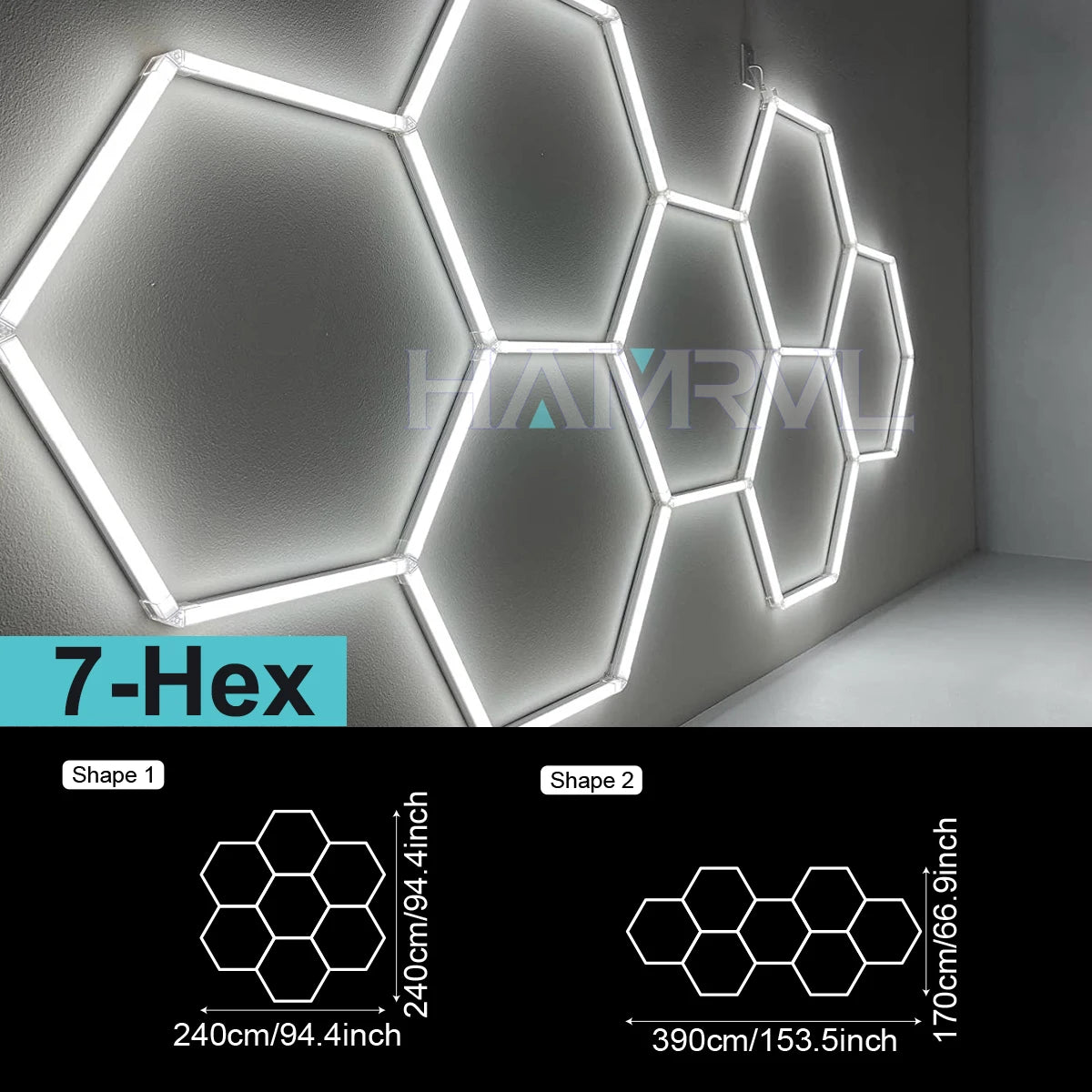 Garage Lights Hexagon Lamp 110-240V LED Tube Honeycomb Barbershop Ceiling Lighting For Workshop 4S Car Show Auto Body Repair Gym