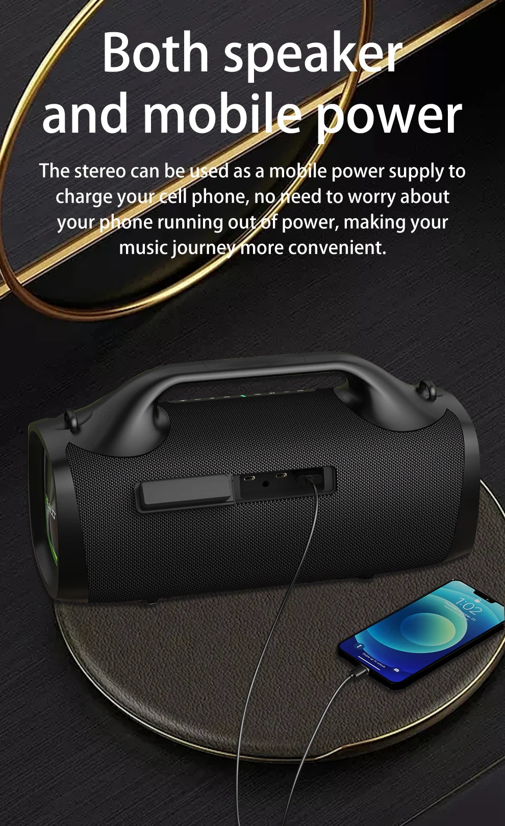 Zealot S79 100W Wireless speaker, Outdoor Portable Subwoofer Speaker, Hifi Sound quality,Dual Pairing, Fast Charging,24000mAh.